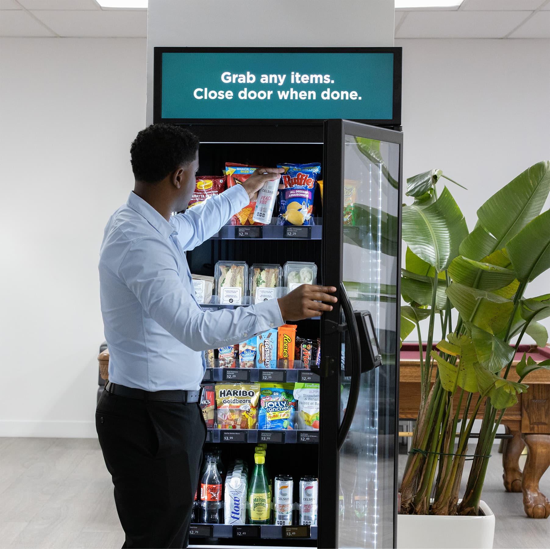 Smart retail kiosk installed in a building